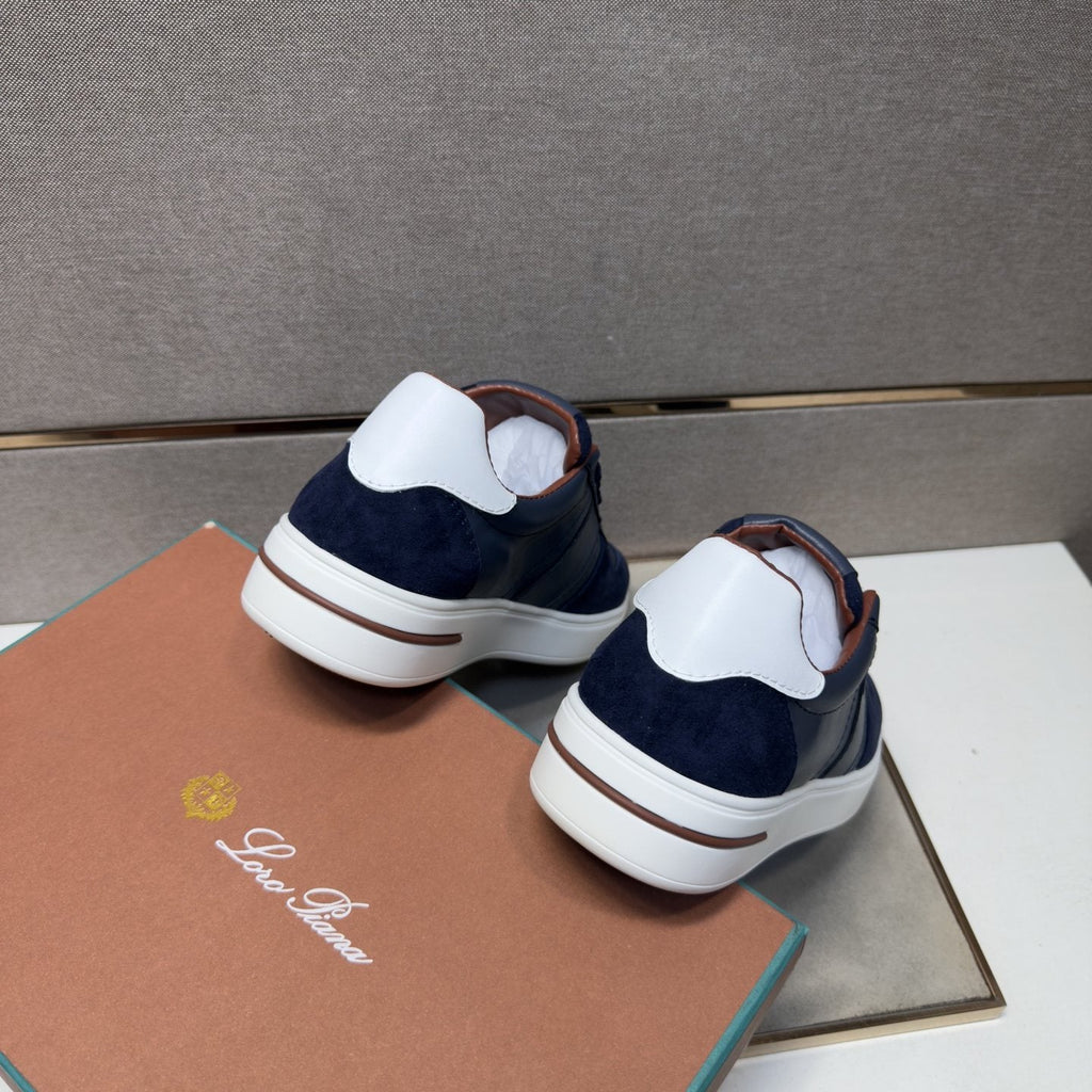 Loro Piana Navy Panel Low-Top Sneakers
