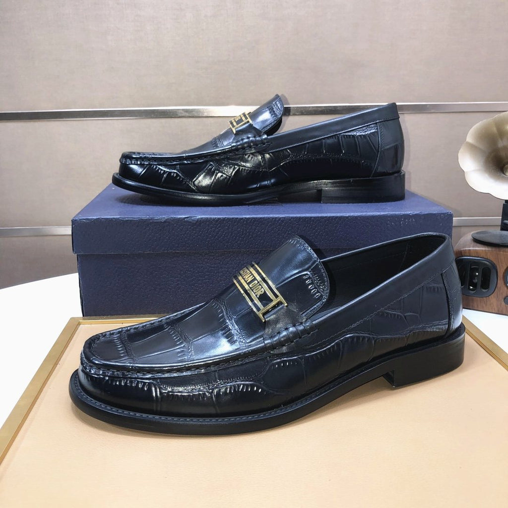 Dior Black Embossed Loafers