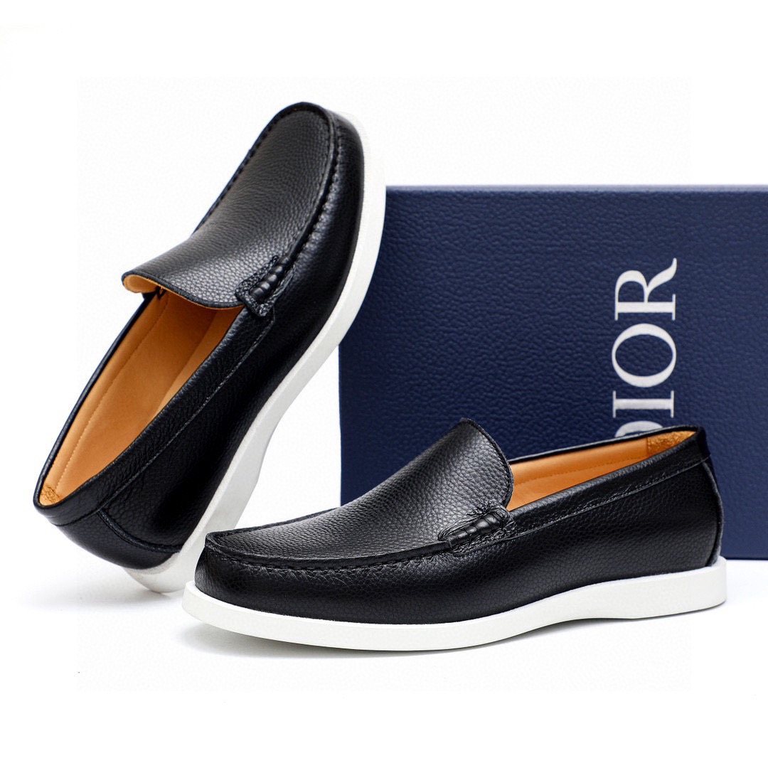 Dior Pebble-Grain Slip-On Shoes
