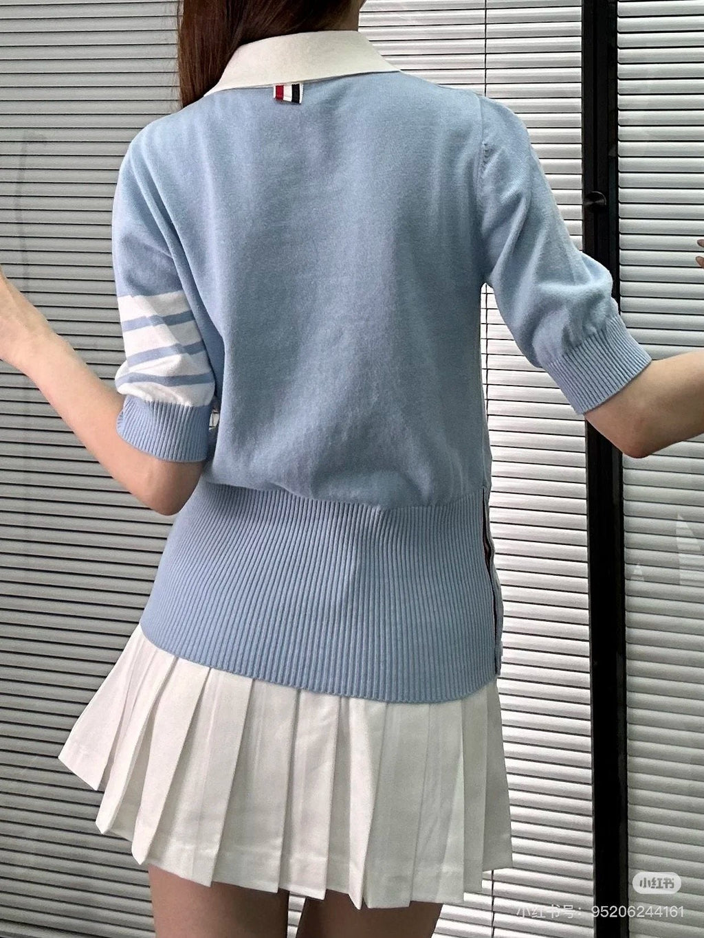 Thom Browne Dog Motif Knit Polo Shirt
