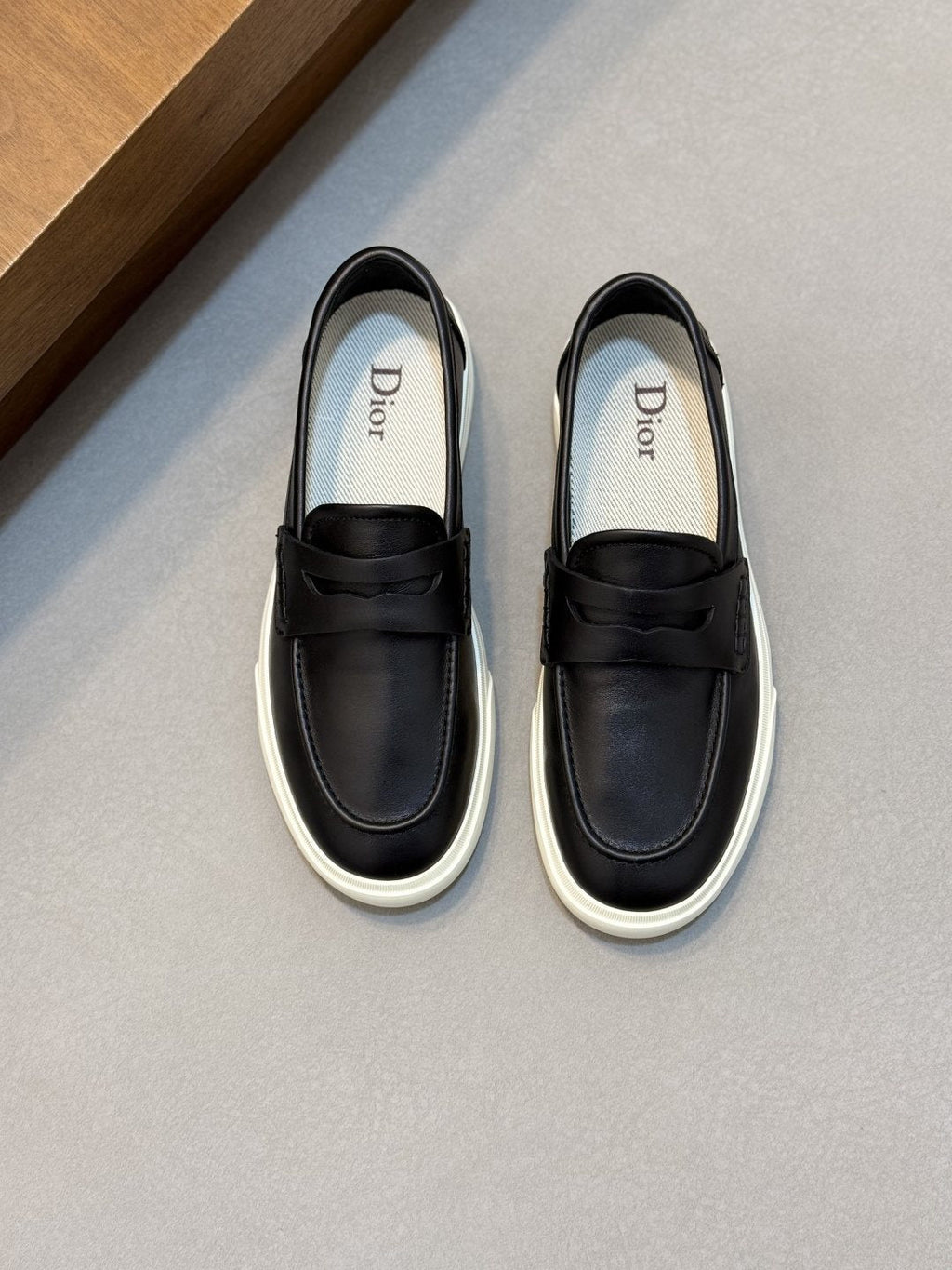 Dior Leather Strap Slip-On Shoes