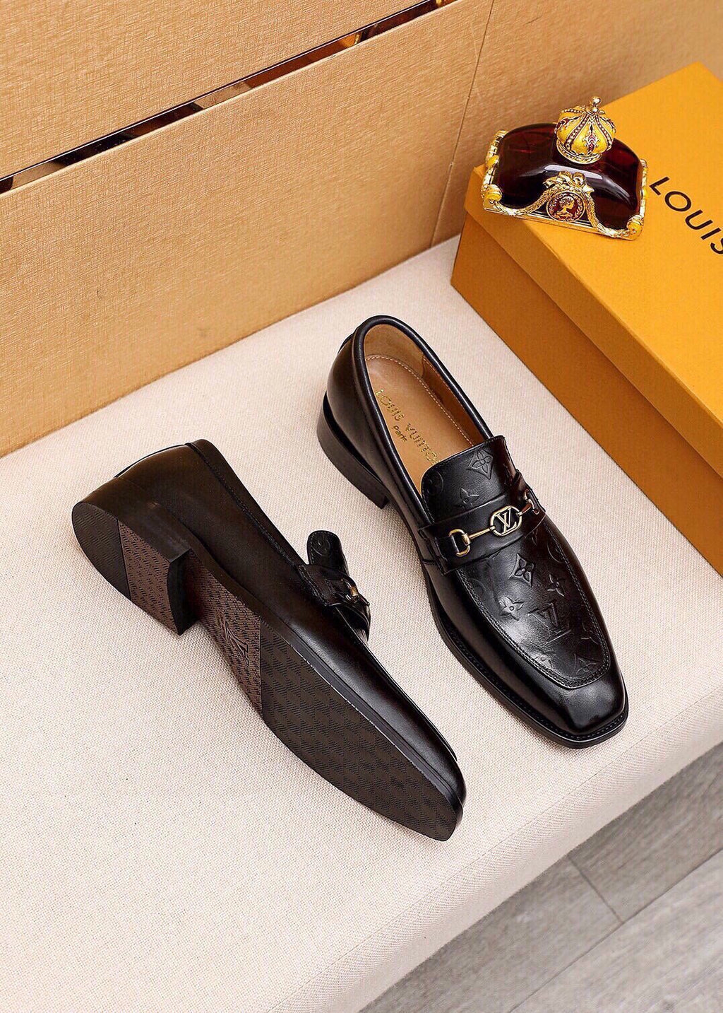 Louis Vuitton Embossed Buckle Loafers - Rubber Outsole