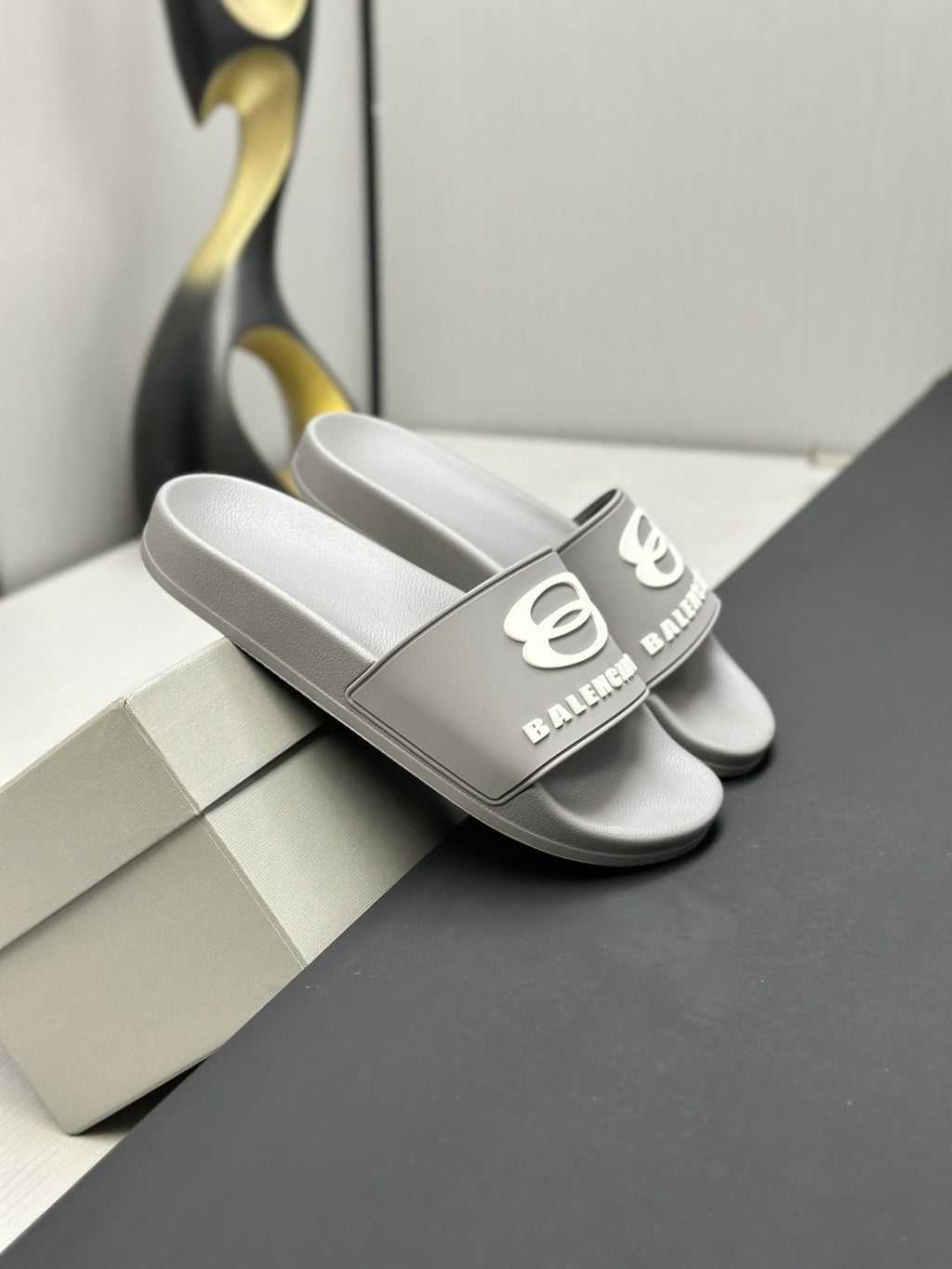 Balenciaga Logo Strap Slide Sandals