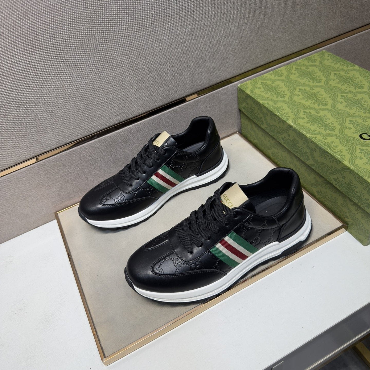 Gucci Men's Striped Low-Top Sneakers