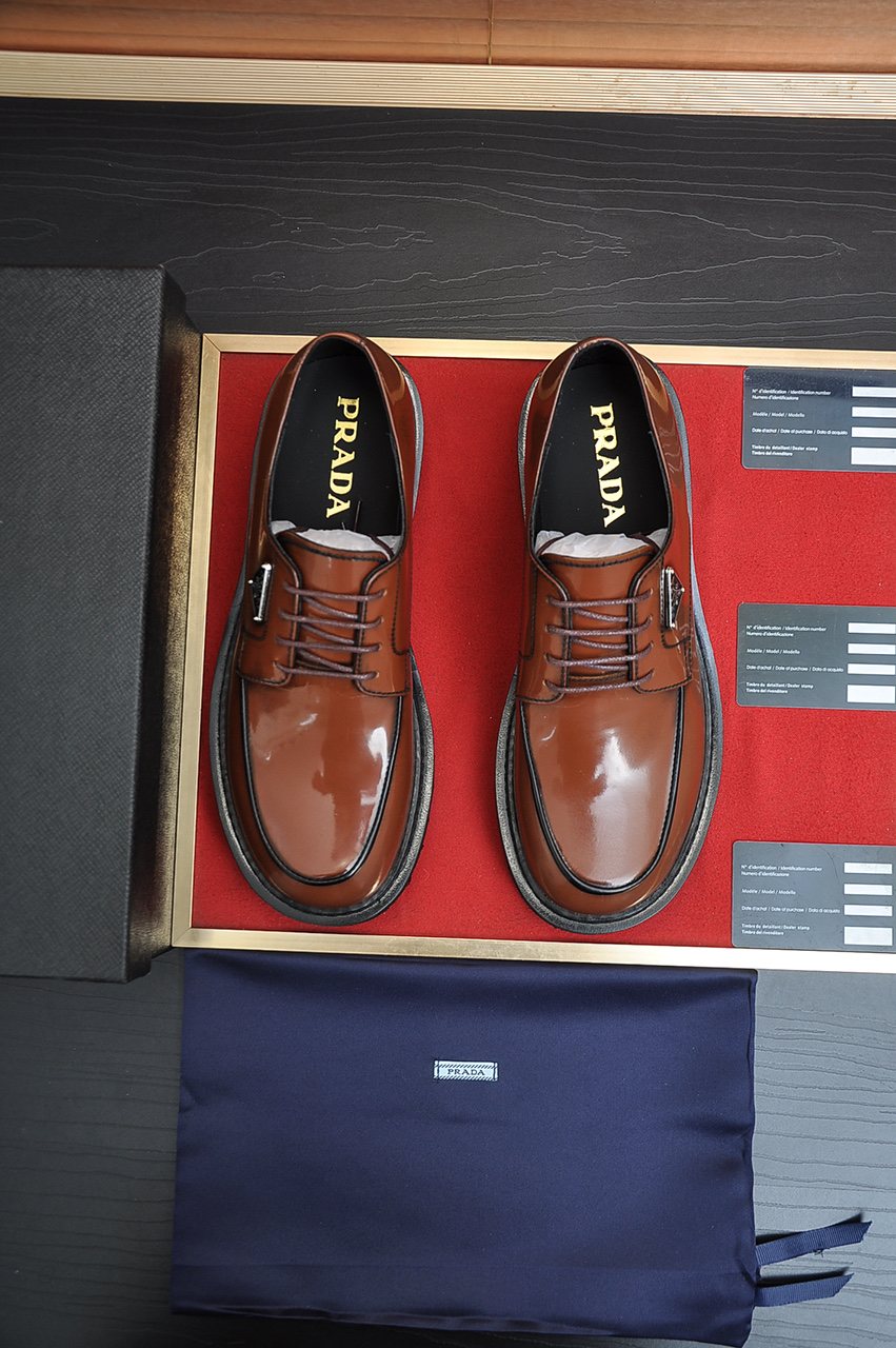 Prada Lug-Sole Lace-Up Derby Shoes