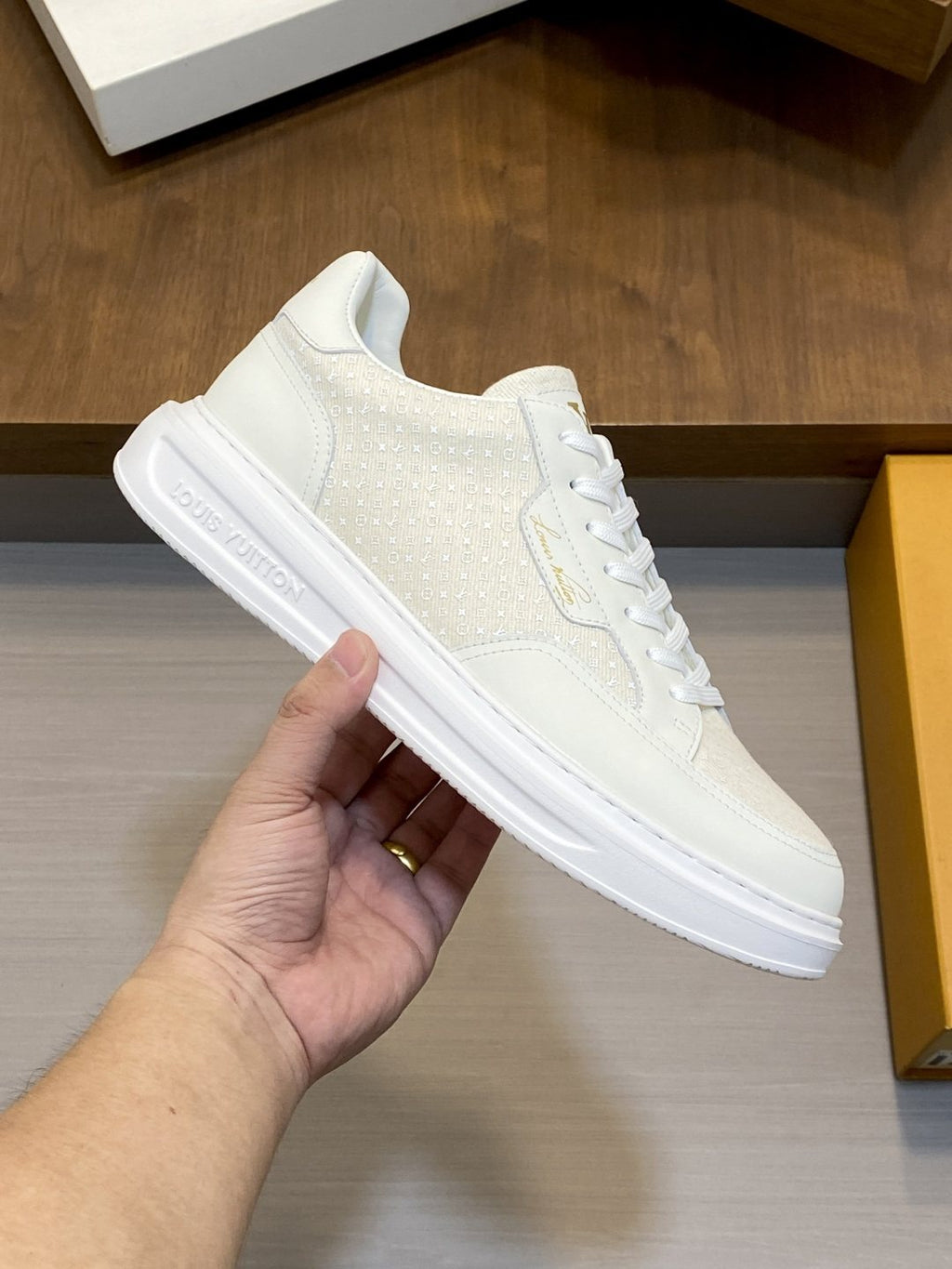 Louis Vuitton Textured Low-Top Sneakers