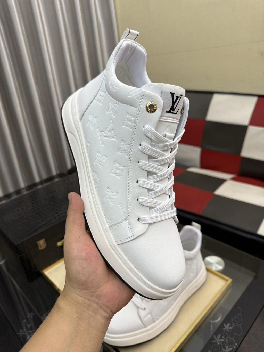 Louis Vuitton Embossed High-Top Sneakers