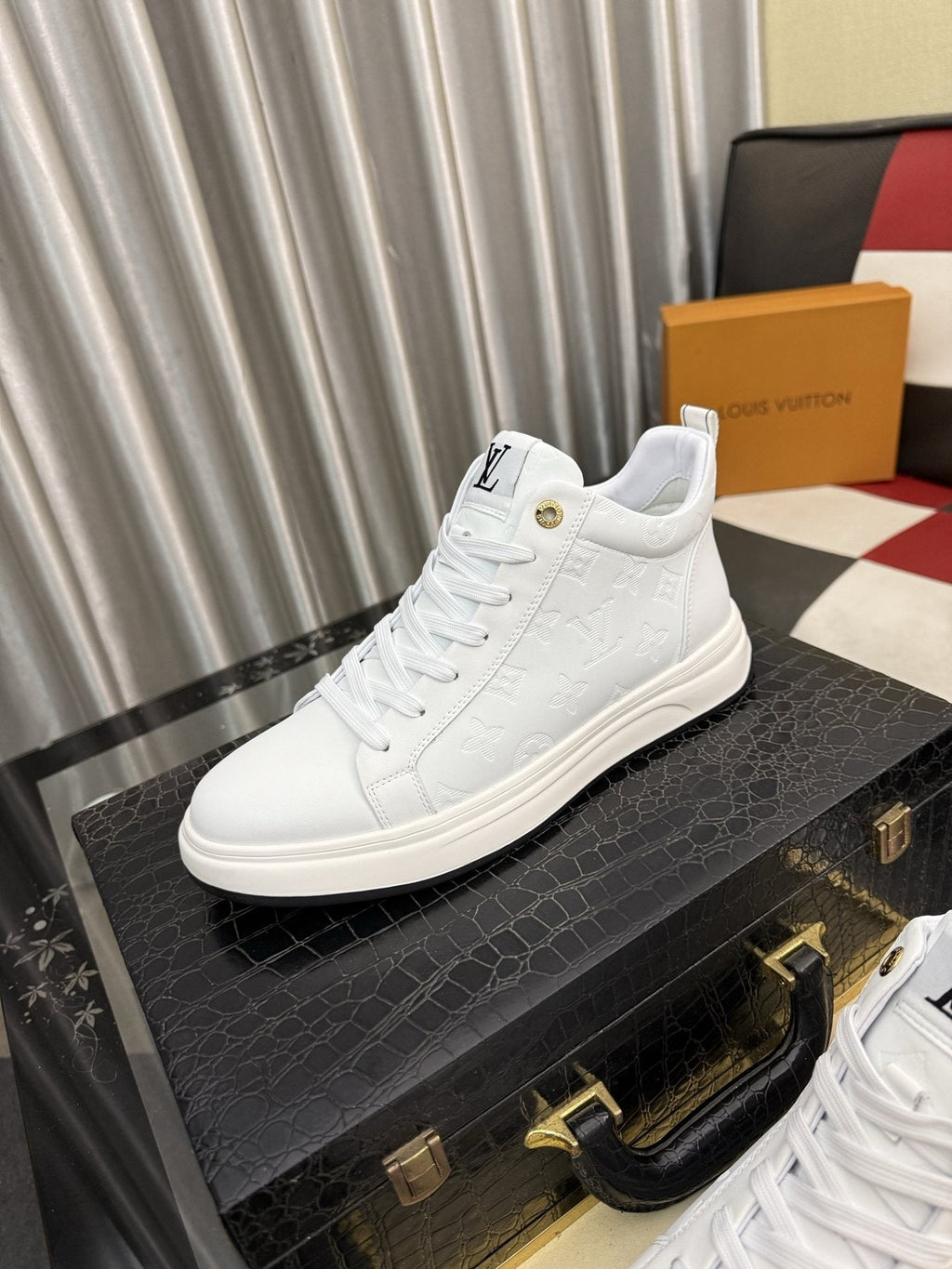 Louis Vuitton Embossed High-Top Sneakers