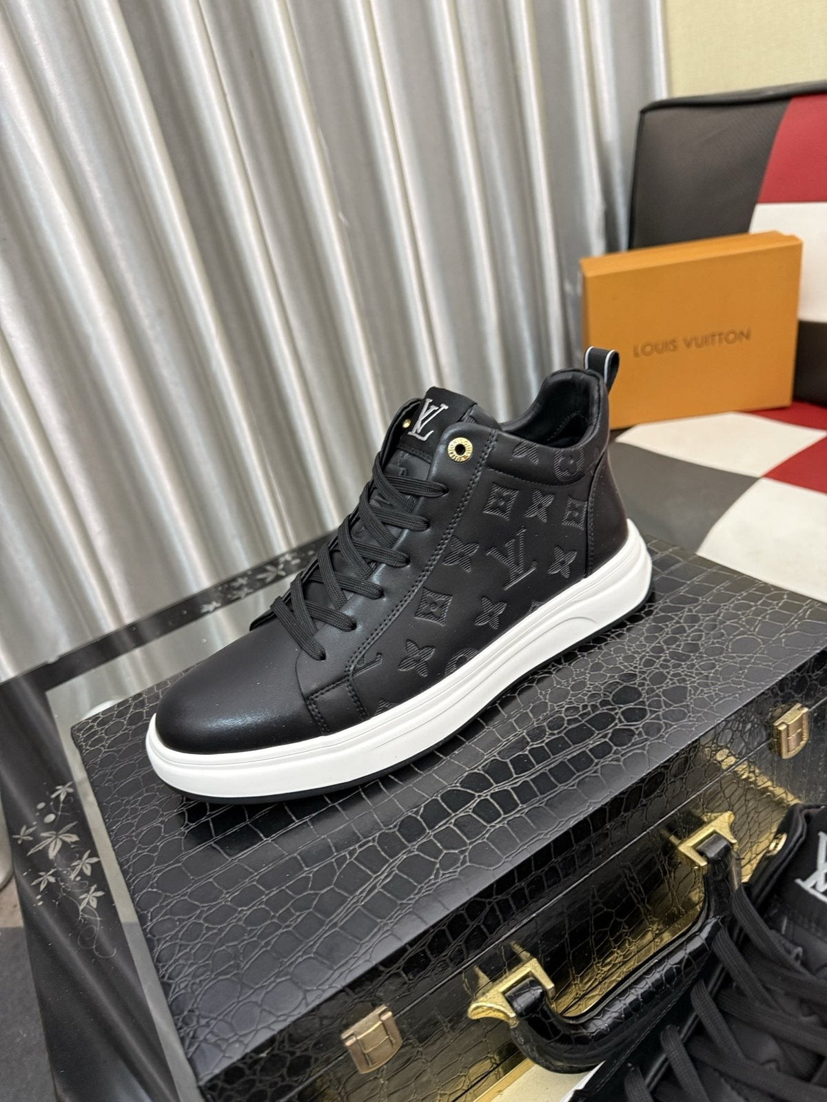 Louis Vuitton Embossed High-Top Sneakers