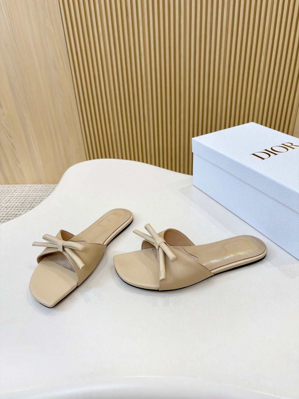 Dior Bow-Detail Slide Sandals