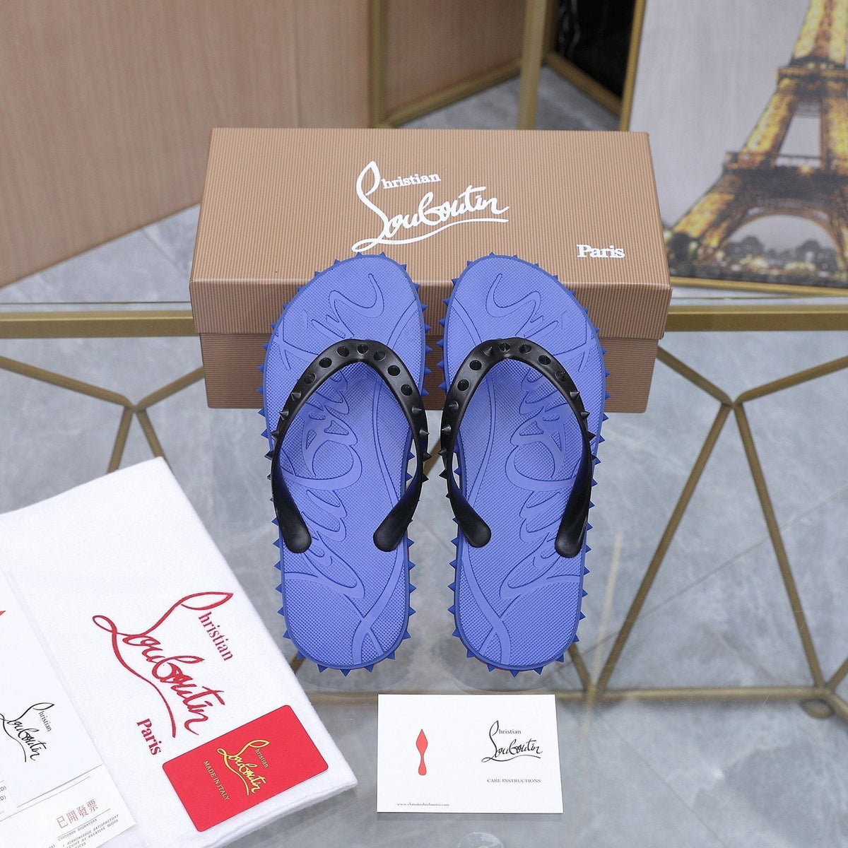Christian Louboutin Studded Thong Flip-Flop Sandals