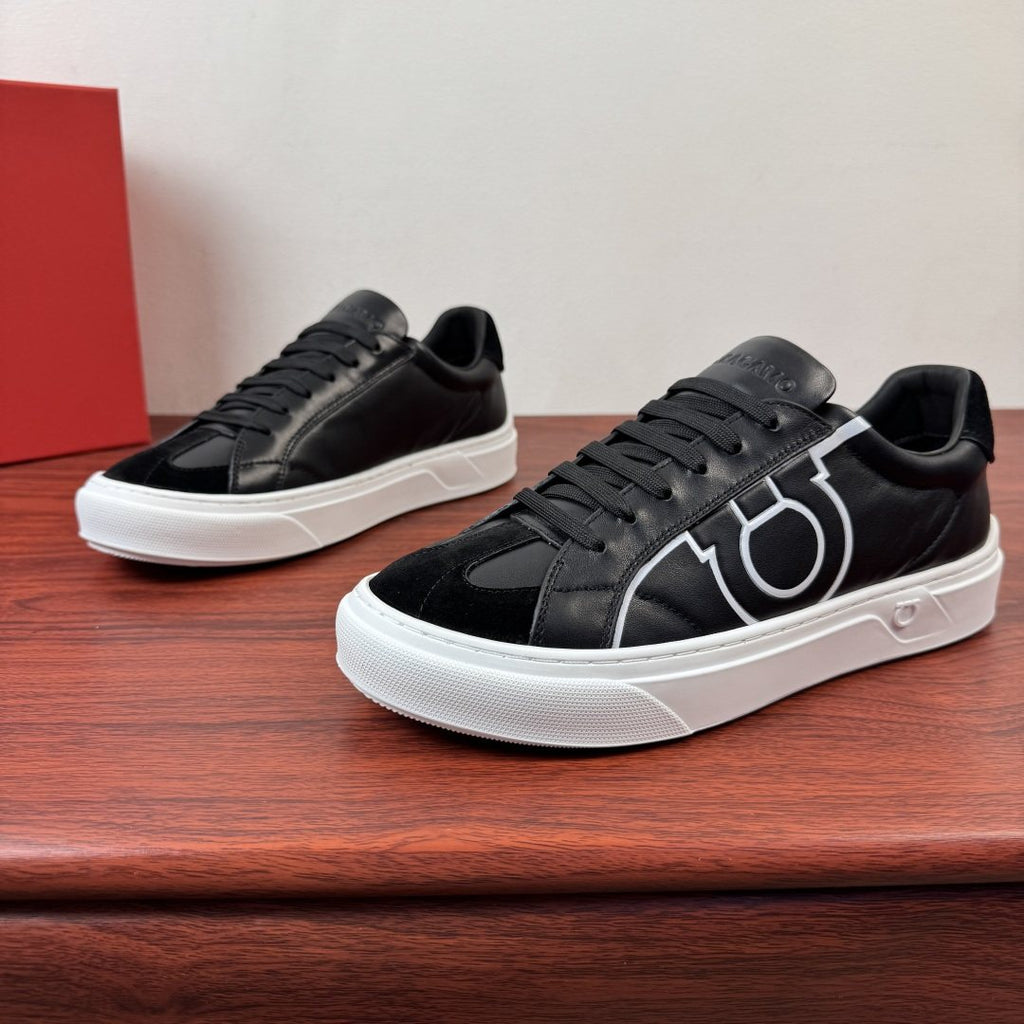 Ferragamo Men's Gancini Low-Top Sneakers