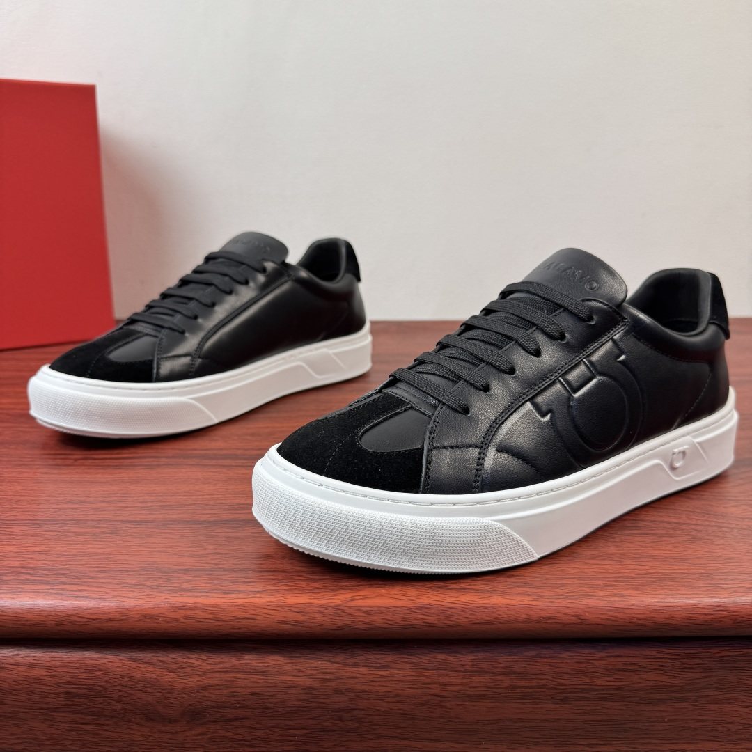 Ferragamo Men's Gancini Low-Top Sneakers