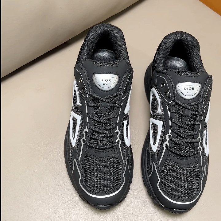 Dior Black and Dark Gray Mesh Sneakers