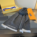 Louis Vuitton Gray Trim Knit Scarf