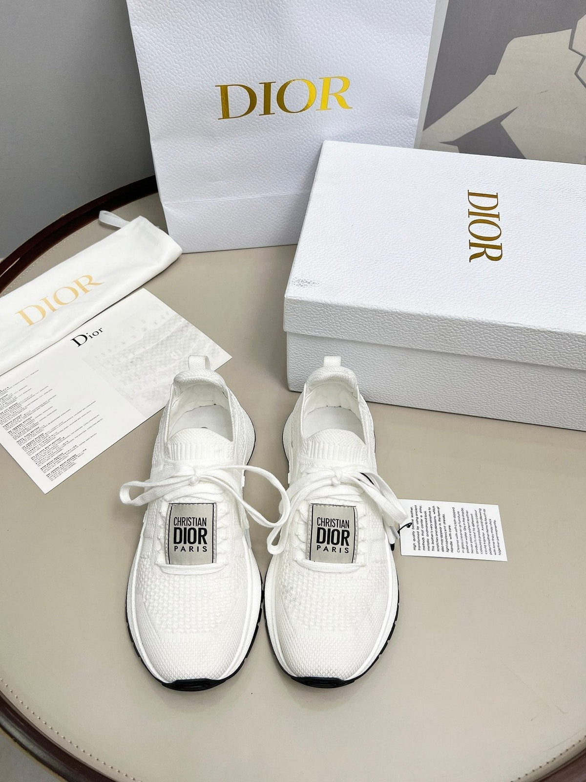 Dior Knit Lace-Up Sneakers - Padded Collar