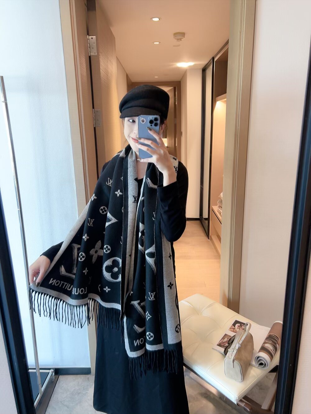 Louis Vuitton Fringed Monogram Scarf