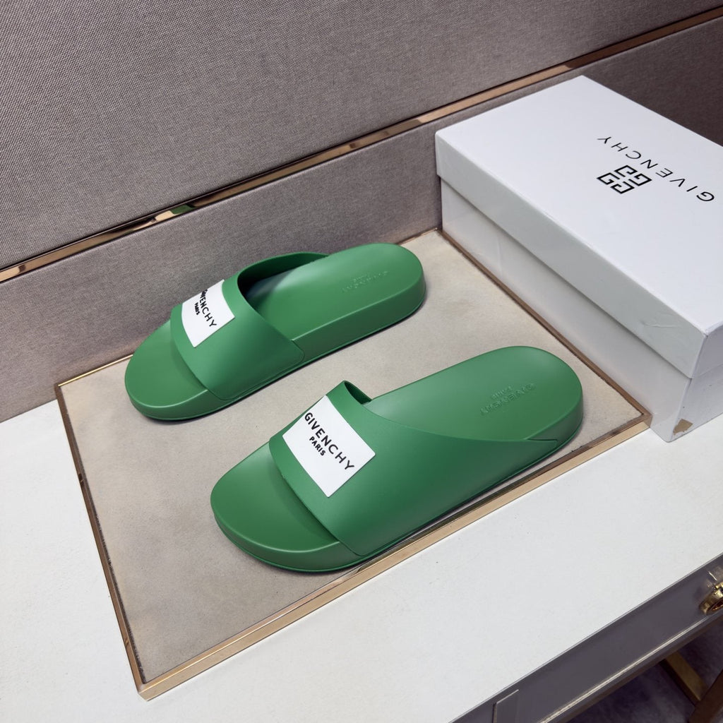 Givenchy Men's Logo Strap Slide Sandals - Contoured Footbed