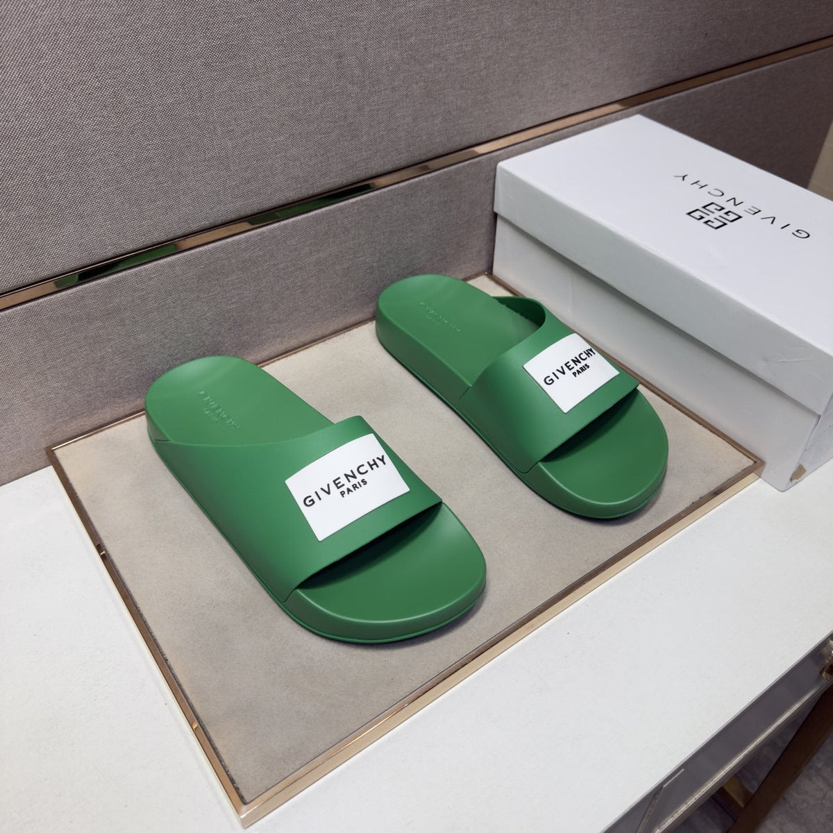 Givenchy Men's Logo Strap Slide Sandals - Contoured Footbed