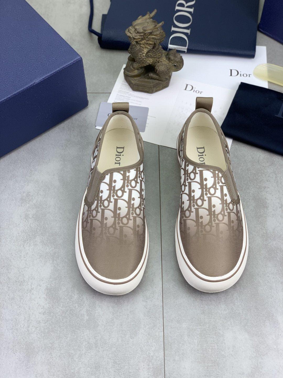 Dior Patterned Canvas Slip-On Shoes