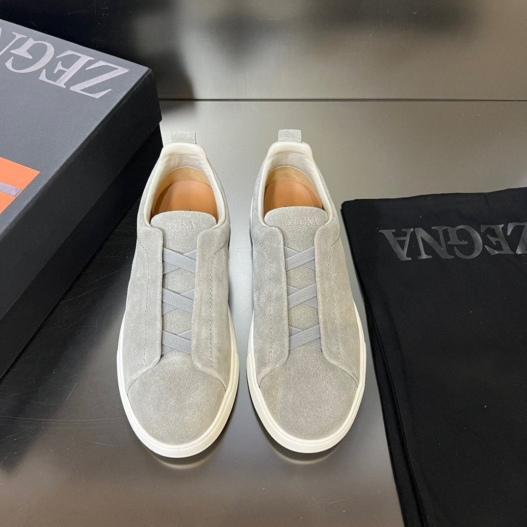 Zegna White Slip-On Sneakers
