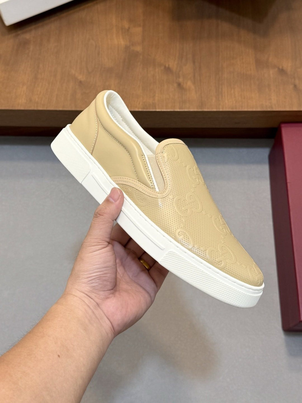 Gucci Embossed Slip-On Sneakers
