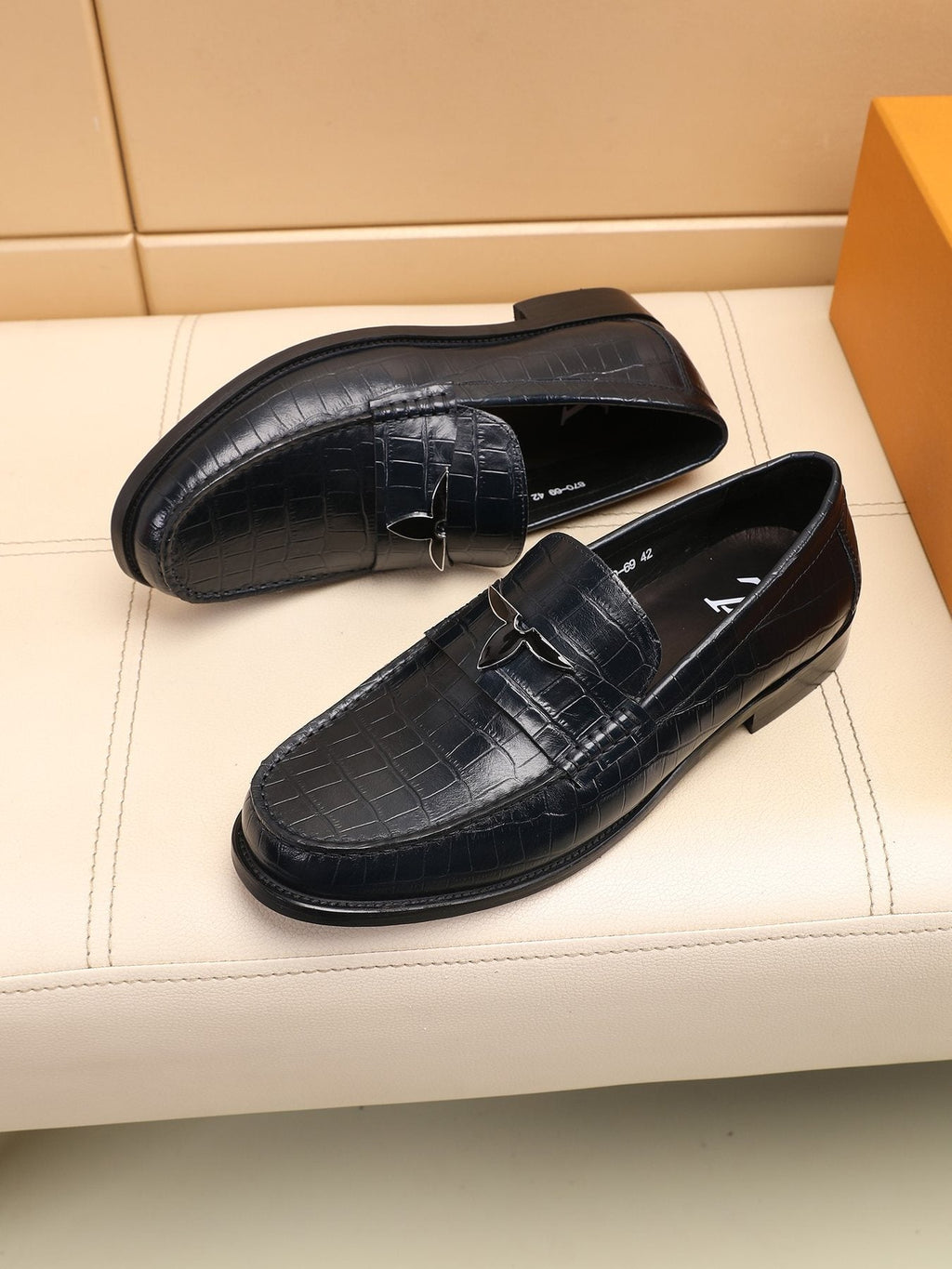 Louis Vuitton Embossed Strap Loafers