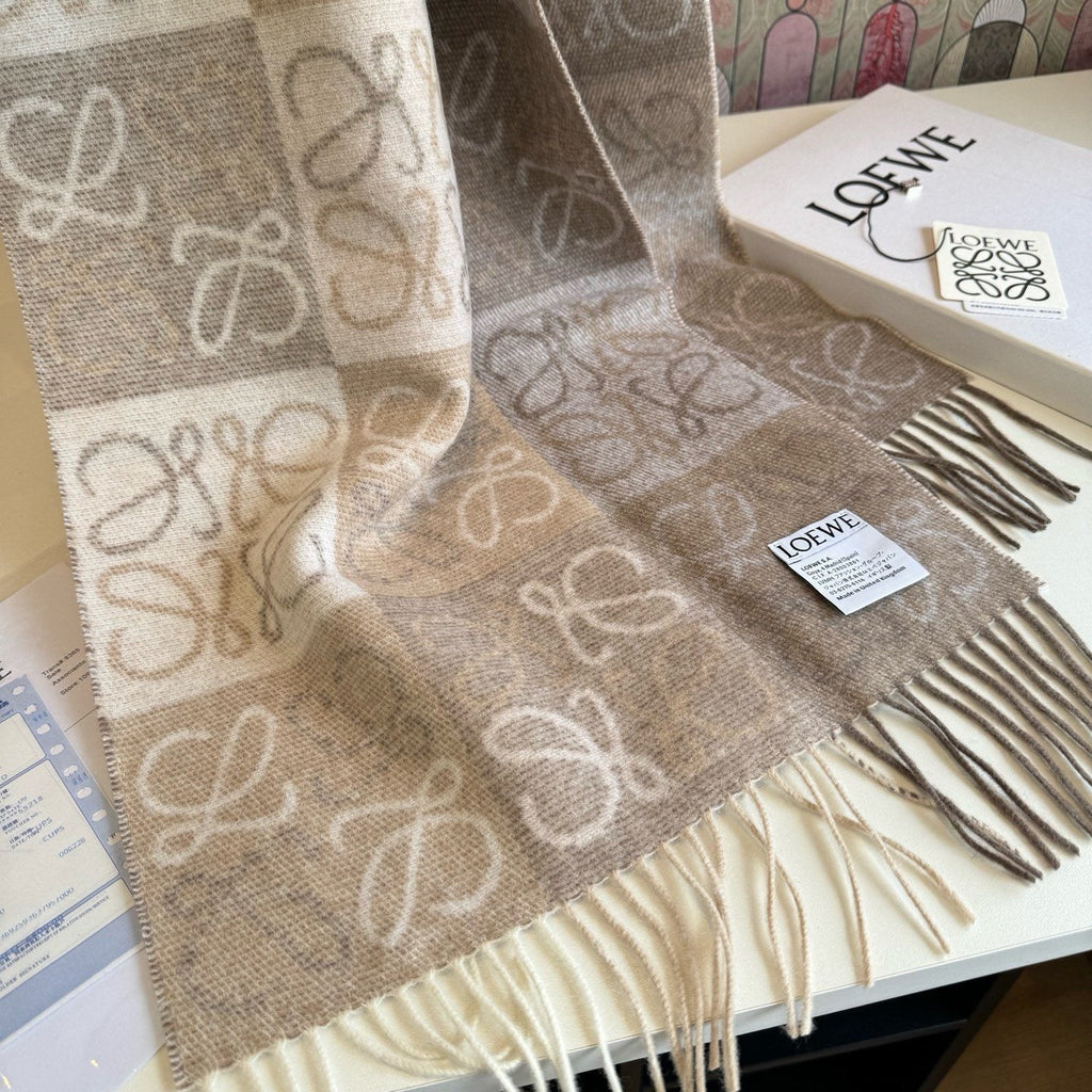 Loewe Fringed Patterned Scarf