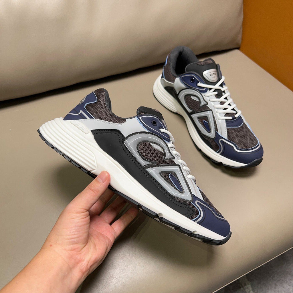 Dior Navy Blue and Charcoal Gray Sneakers