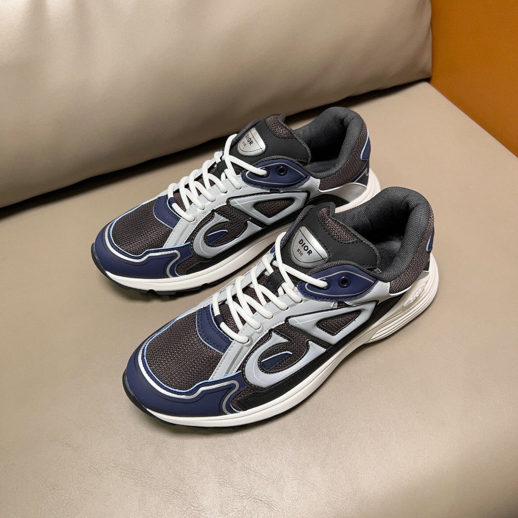 Dior Navy Blue and Charcoal Gray Sneakers