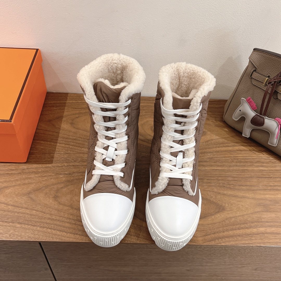 Hermès Lace-Up Mid-Calf Boots