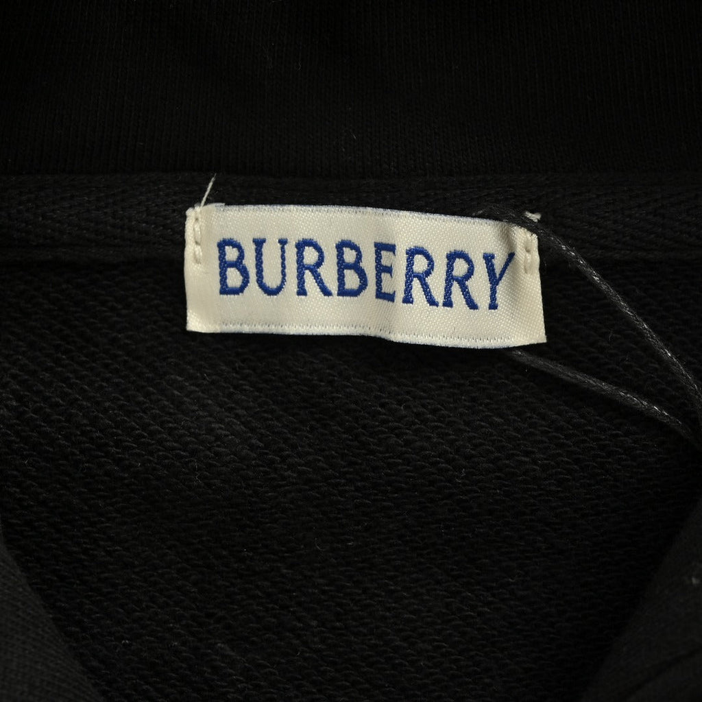 Burberry 25FW Back Crest Equestrian Knight Embroidery Double-Zip Hooded Jacket Black