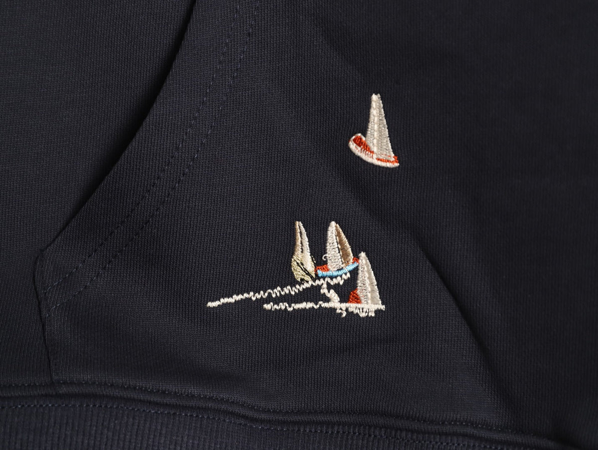 Louis Vuitton Scattered-Motif LV Back Graphic Hoodie - Dark Navy