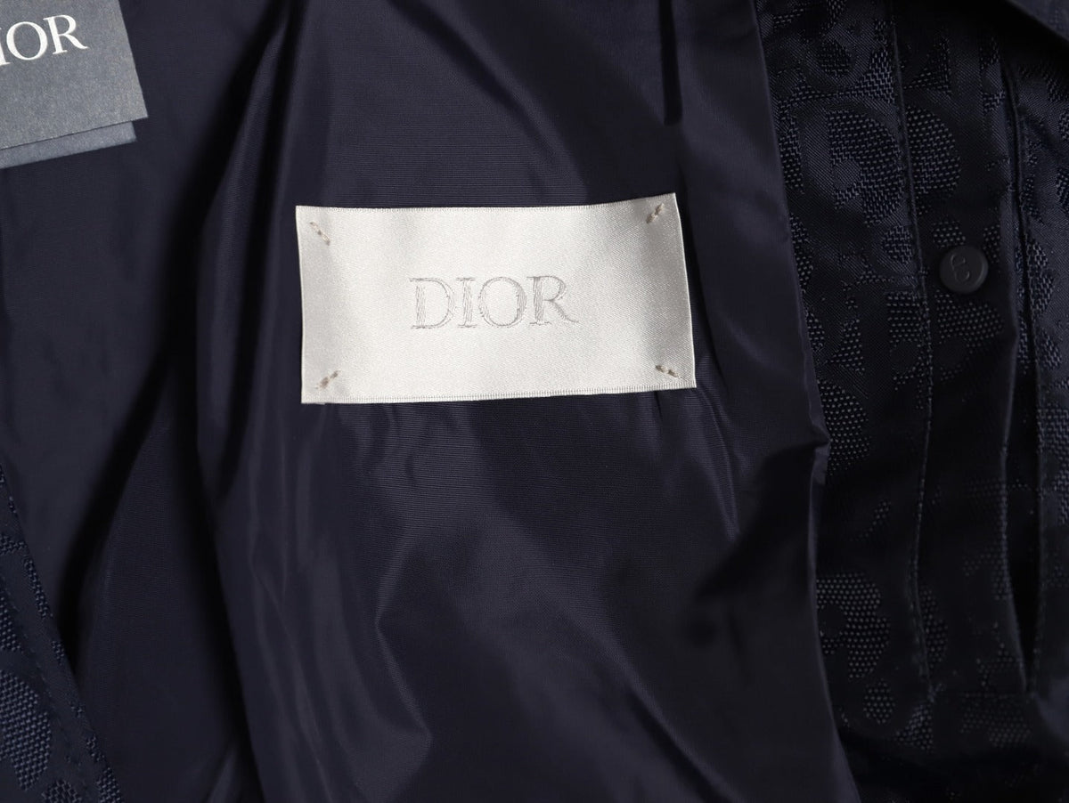 Dior 25SS Navy Allover Jacquard Collared Jacket