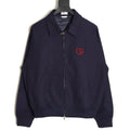 Dior CD Heart-Motif Collared Zip Jacket - Navy