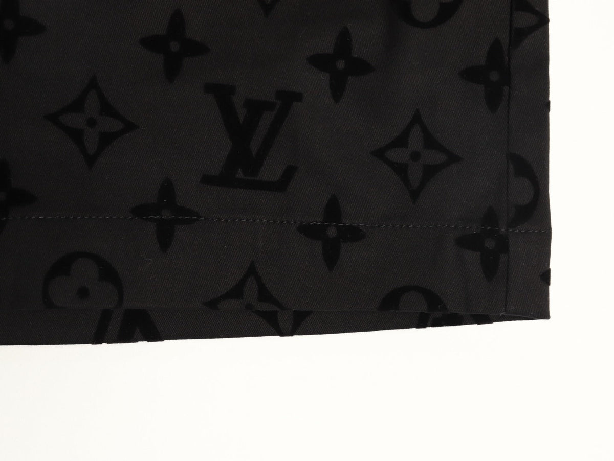 Louis Vuitton Tonal Monogram-Style Drawstring Shorts - Black